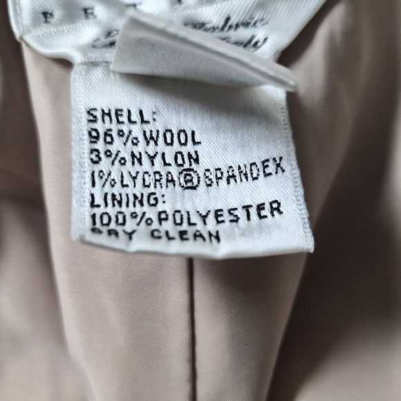 Talbots Petites Italian Fabric Wool Blend Pleated Trousers - Beige 14P - Picture 2 of 10